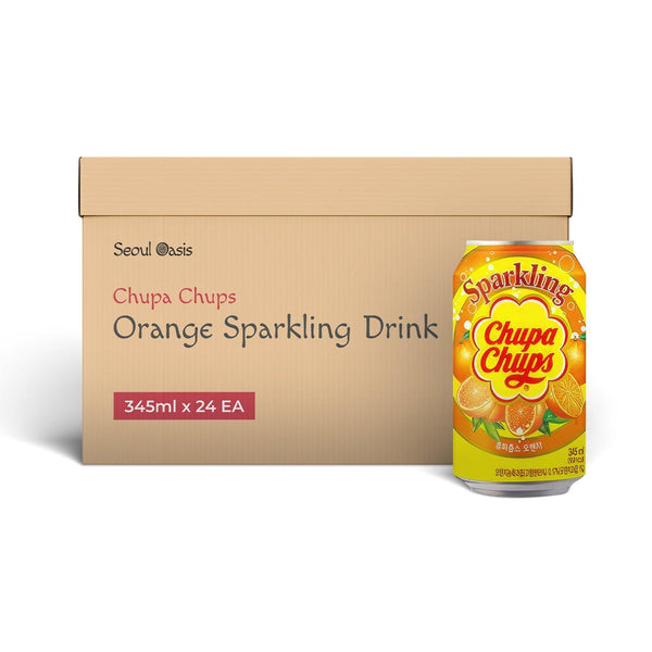 Chupa Chups Orange sparkling Drink 24 pcs - seouloasis.com - Seoul Oasis
