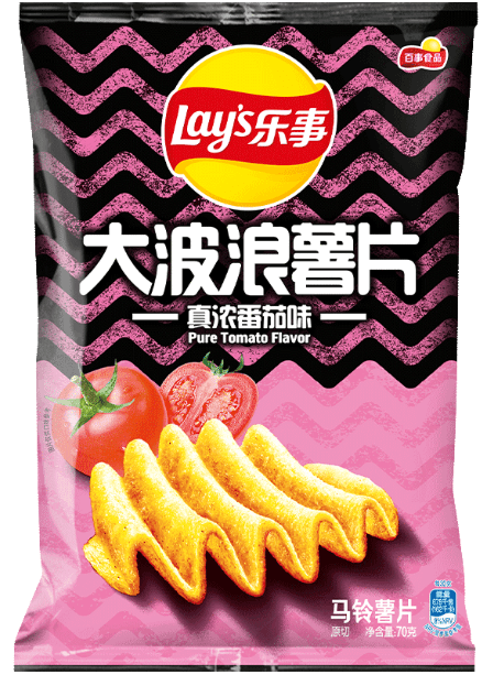 Lays pure tomato flavor Chips 70g - 1 Pack - seouloasis.com - Seoul Oasis