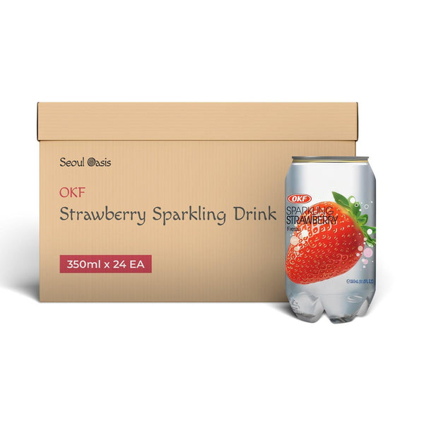 OKF Strawberry sparkling Drink 24 pcs - seouloasis.com - Seoul Oasis