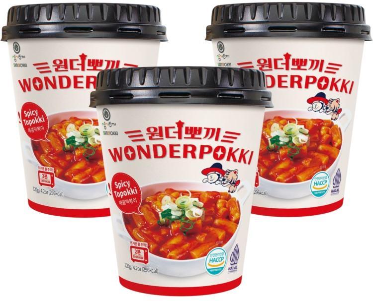 Wonderpokki Spicy Topokki Cup Rice Cake-3 Cups - seouloasis.com - Seoul Oasis